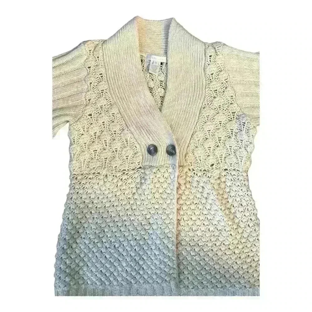 Design History Wool Blend Cable Knit Cardigan Sweater Ivory Size M​